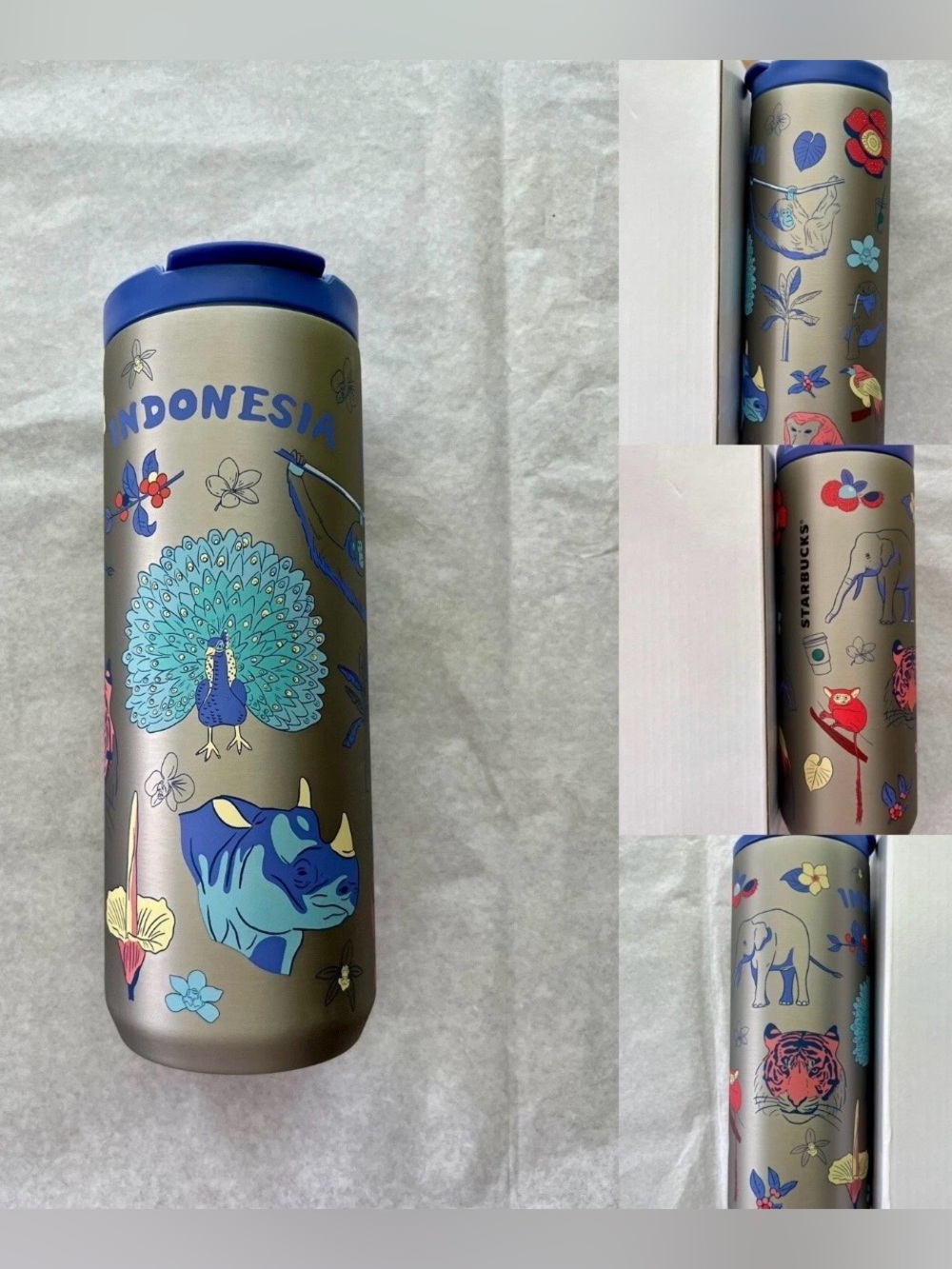 Starbucks Tumbler Indonesia Independence Day Special Flora & Fauna Purple Top